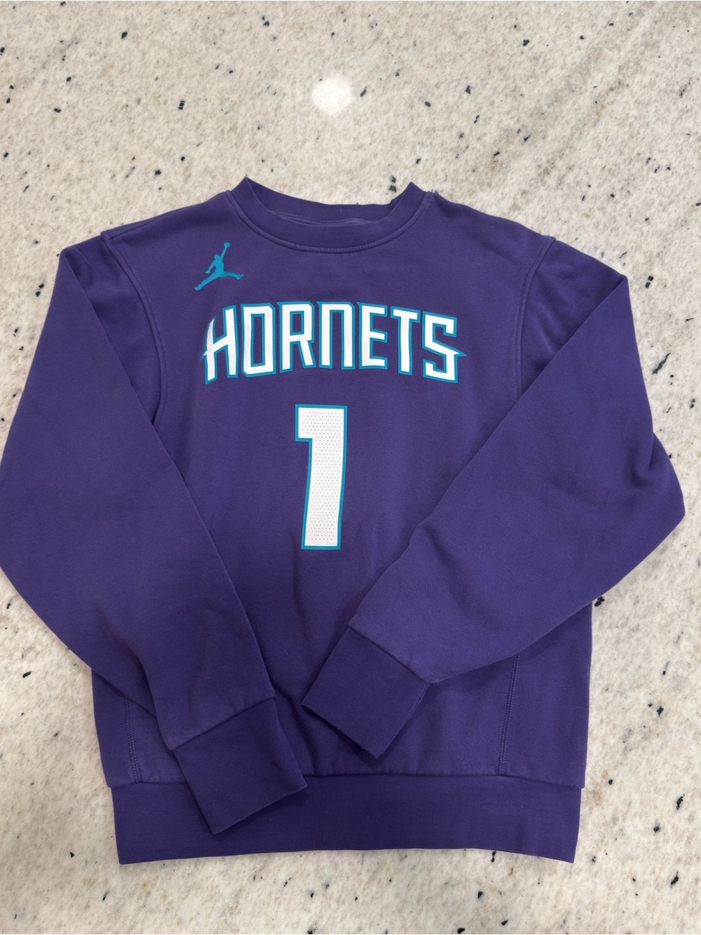 Purple Hornets Crewneck with Teal Accents